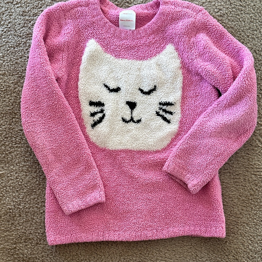 Hanna Andersson Marshmallow Pink Cat Sweater